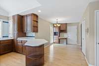 The kitchen opens to the breakfast nook.