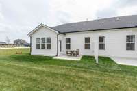 Optional covered porch or morning room available. Morning room shown here.