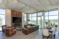 11 floor to ceiling windows with wrap around balcony