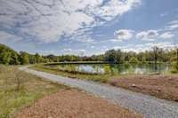 Entrance to property around the pond