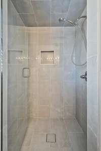 Newly tiled shower