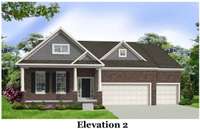 Adams Elevation 2. Photo is a rendering, not actual home. One of seven floorplans available. 3 CAR GARAGE INCLUDED IN BASE PRICE!