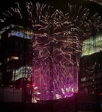 4th of July Fireworks reflection off the Bridgestone building! Enjoy the show from the comfort of your own home!