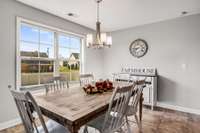 Plenty of space for a big table in this eating area.