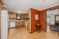 Open kitchen and dining area