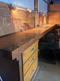 Hand crafted workbench from the original barn on property ! GORGEOUS !!!