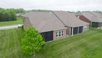 Overhead view of 845 with view of roof-mate. Sit on your back porch with so much privacy!