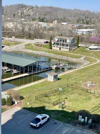 View of the dog park and marina from the second bedroom.