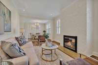 Living Room with Wood-Buring Fireplace