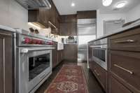 Stainless steel appliances in the kitchen