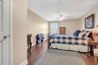 Enormous upstairs bedroom with walk-in closet. Hardwood floors upstairs as well.