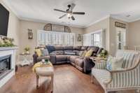 Spacious living room. The electric fireplace does not remain with the home.