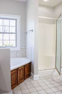 Primary Bath with tile floors