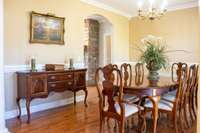 Formal Dining Room with beautiful custom trim!