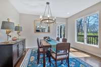 Dining room has plenty of space to expand for entertaining.