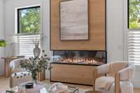 Linear 3 sided Fireplace