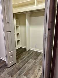 View of the large walk in storage closet.