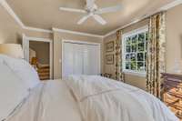 Custom window treatments in secondary bedroom