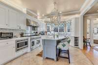 Bar Stools remain with matching window treatments