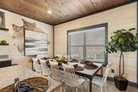 Interior of similar cabin in community.  Interior finishes vary from cabin to cabin.