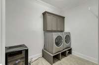 Plenty of space in laundry room for an extra refrigerator