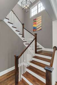 Beautiful wood treads on staircase