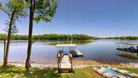 Floating and covered dock in great condition w/extended deck for seating