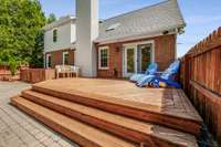 Step down onto the pool area from the deck for a splash