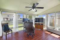 Sunroom is heated and cooled for enjoyment year round!