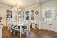 Dinning room with custom wainscoting finish on the walls