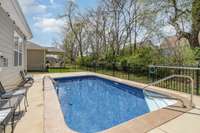 Pool area is completely fenced in