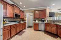 Spacious kitchen with all the cabinets needed and also pantry located just the kitchen for much needed storage