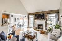 Open and airy living room and kitchen