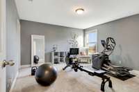 3rd bedroom is currently being used as a home gym. This bedroom also has a large closet.