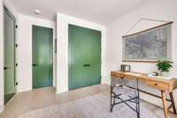 Gorgeous green doors throughout