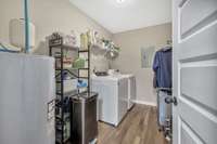 A separate laundry room allows you to hide all your dirty laundry behind a closed door! It also offers great storage.