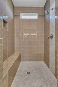 Huge primary bathroom shower.