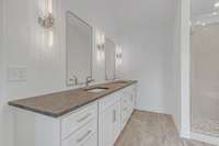 Primary bathroom with double vanity