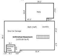 Floorplan for the basement / including wine storage room