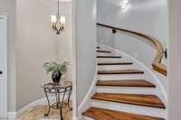 This gorgeous stairwell leads to the AMAZING basement!!