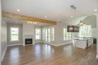 Living room exits onto the covered porch.