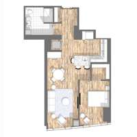 Floor plan for the upper 05 stack, existing on floors 38-44