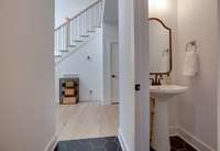 Powder room on main floor for guests