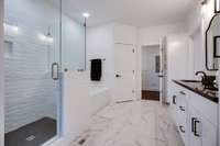 Primary bath with separate tile shower & separate garden tub