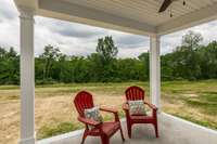 This large covered patio is a big bonus. You can sit here and enjoy the natural beauty of the outdoors.