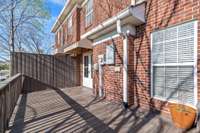 Back deck with composite decking.