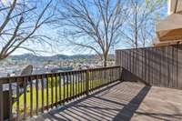 Back deck with composite decking. Beautiful views of Franklin hilltops.