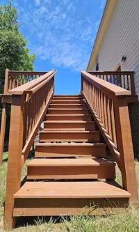 Stairs going up the deck