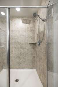 The add rain shower helps you rinse away the day!