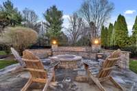 Picture yourself sitting around this cozy firepit on a cool Autumn evening. S'mores anyone?